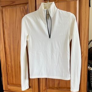 J. Crew Cream Long-Sleeve Half-Zip Top